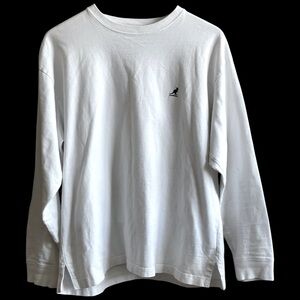 White Long Sleeve Pullover Shirt. KANGOL By Beams Heart Men’s Sz M.